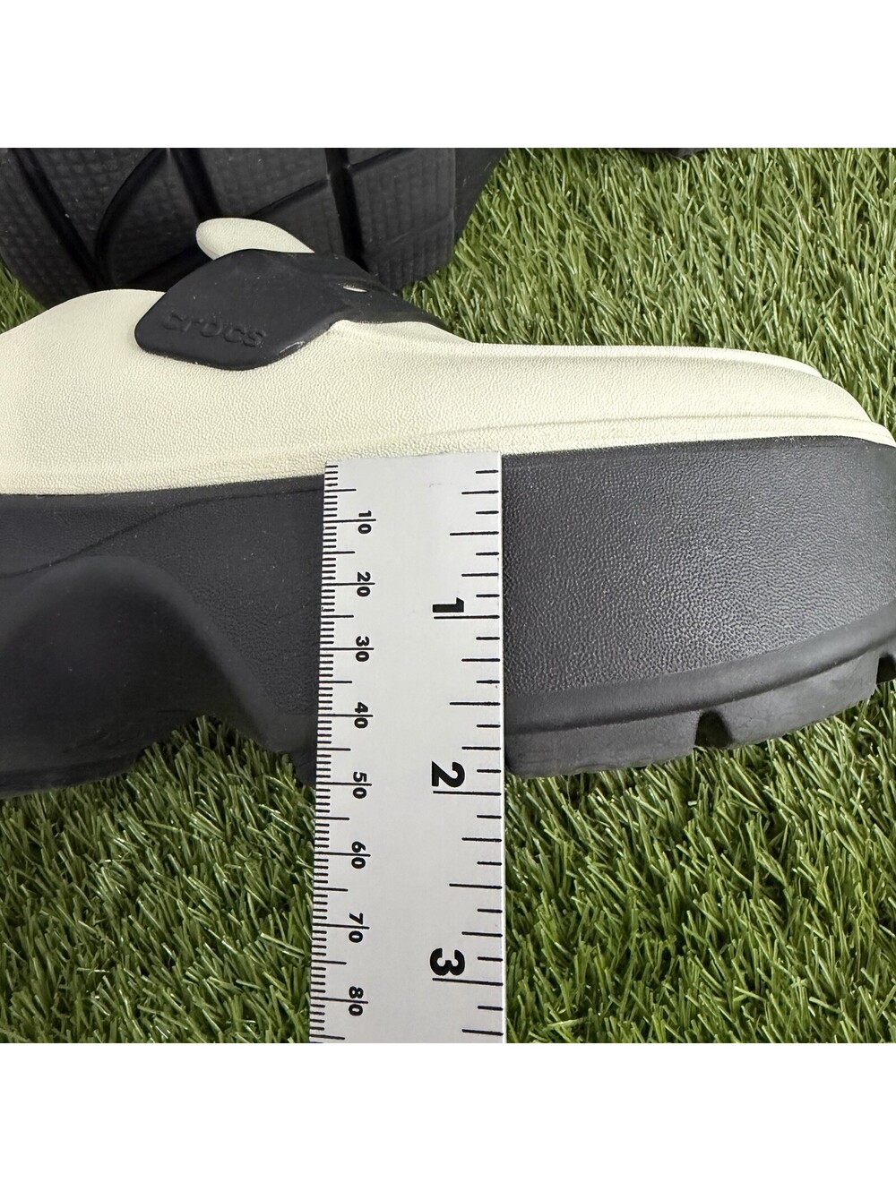Crocs Stomp Loafer White Black Chunky Platform Penny Loafer Women’s Size 9 - Picture 8 of 9